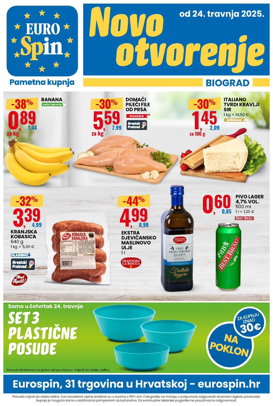 Eurospin akcija Katalog Otvaranje Biograd sniženja od 30.04.2025