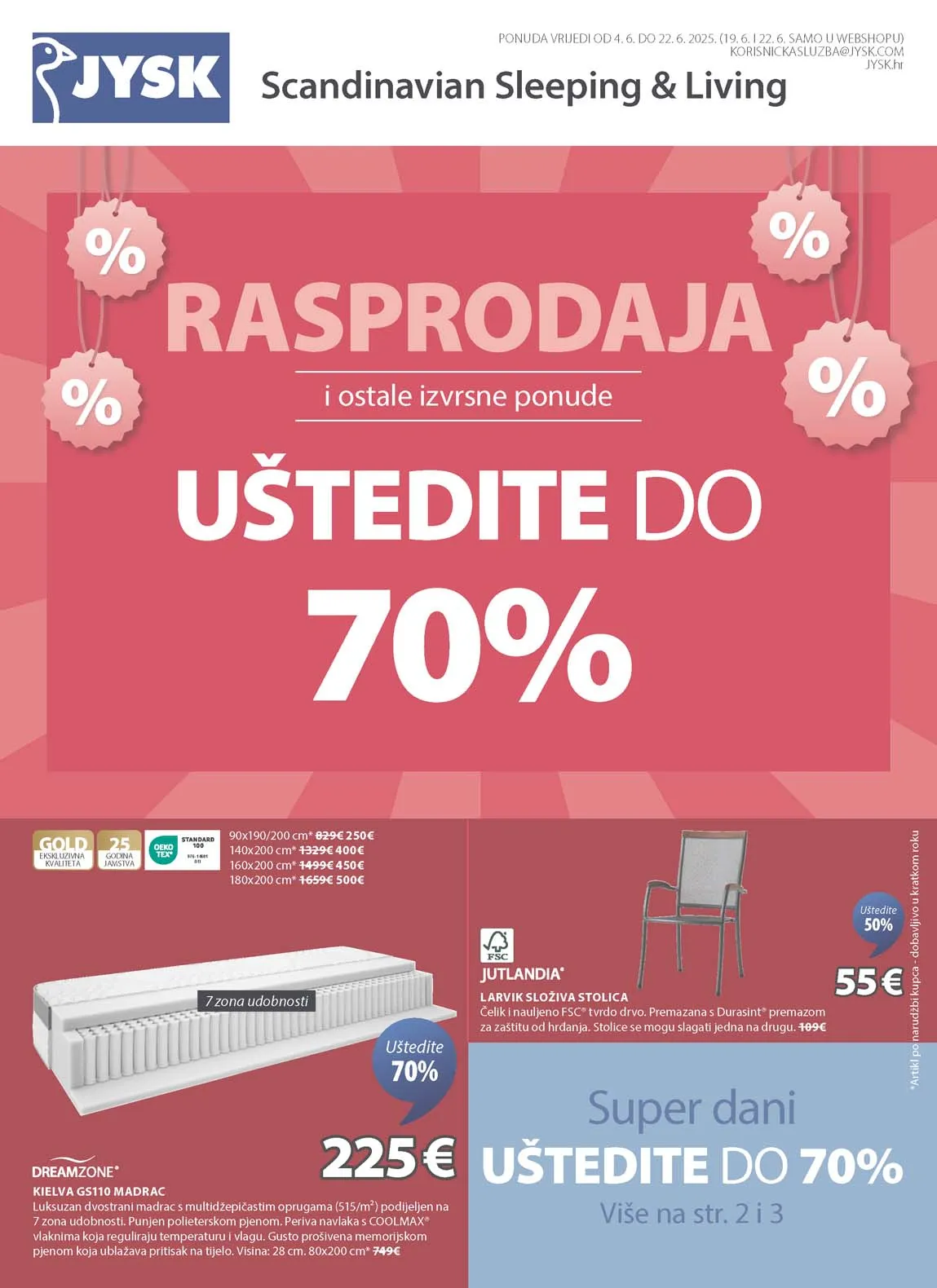 JYSK Akcija RASPRODAJA katalog sniženja do 22.06.2025
