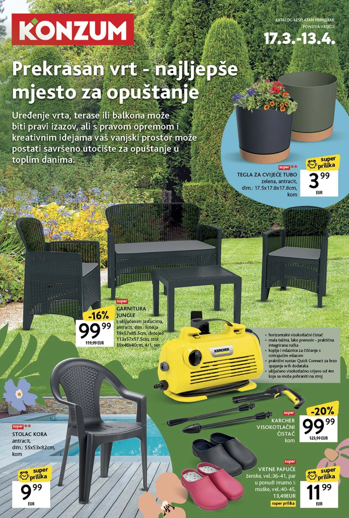 KONZUM akcija Prekrasan vrt najljepše mjesto za opuštanje Katalog sniženja do 13.04.2025