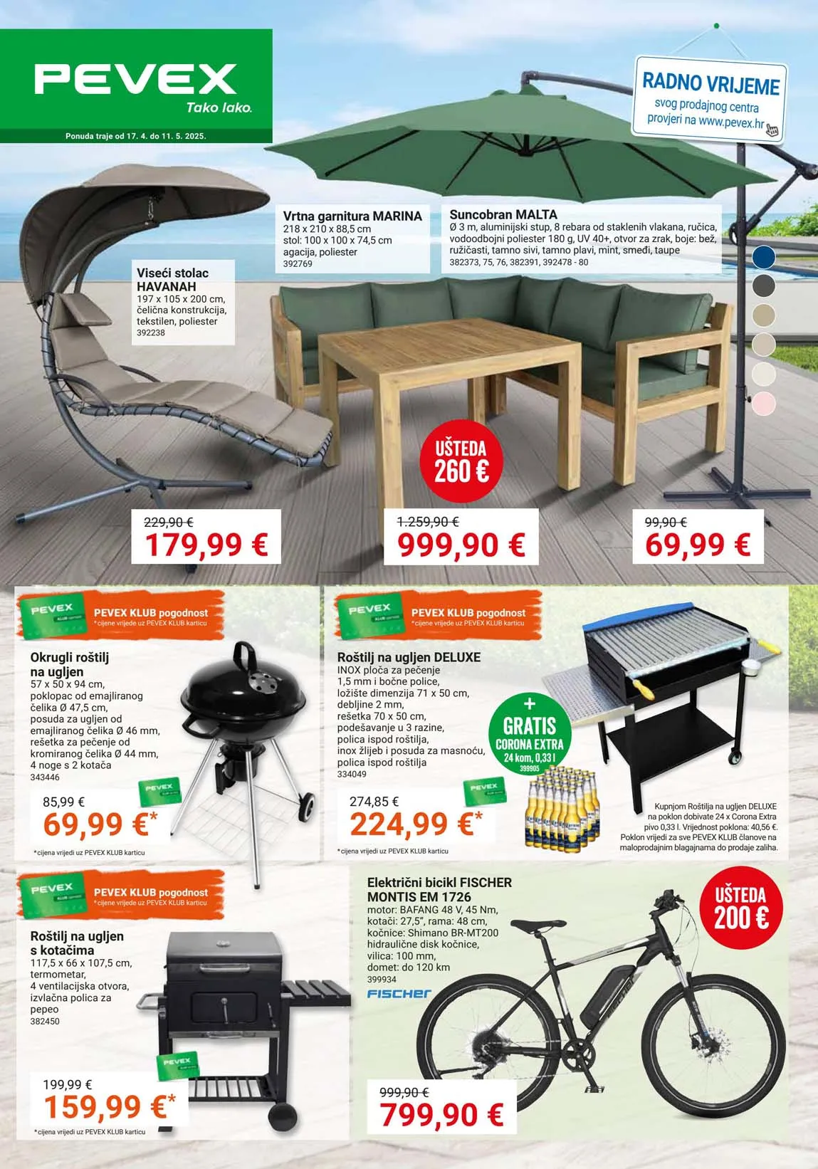 PEVEX akcija Rekreacija i roštilj katalog sniženja do 11.05.2025